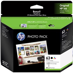 HP INK CARTRIDGE 63 Photo Value Pack