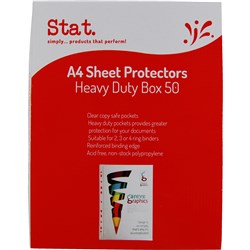 STAT SHEET PROTECTOR A4 70 Micron Clear Pack of 50 
