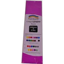 RAINBOW FLURO CREPE PAPER 500mmx2 5m Lilac 