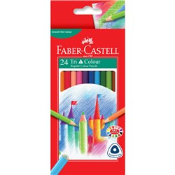 FABER-CASTELL TRI GRIP PENCILS Coloured Assorted Pack of 24