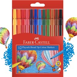 FABER-CASTELL PLAYSAFE MARKERS Assorted Pack of 12 