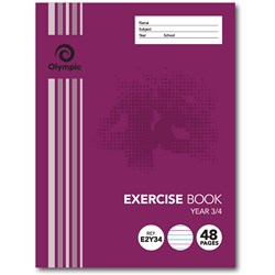OLYMPIC EXERCISE BOOKS Year 3 and 4 QLD Ruling 225x175 48 Pages