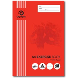 OLYMPIC STRIPE EXERCISE BOOKS A4 48Page 11mm Ruled 