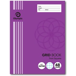 OLYMPIC GRID EXERCISE BOOKS 48Page 7mm Quad 225x175mm 