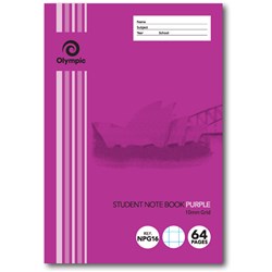 TUDOR BLANK GRID BOOKS 64Page 250x176mm Grid 5mm Purp 