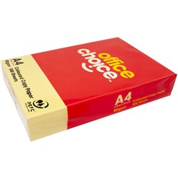 OFFICE CHOICE 80GSM A4 TINTED Paper Yellow 500 Sheets Ream  