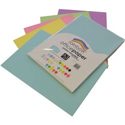RAINBOW 80GSM OFFICE PAPER A3 5 Pastel Assorted 100 Sheets Ream