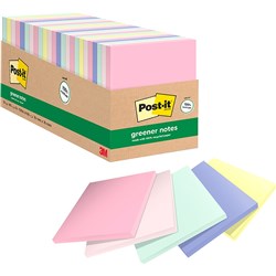 POST-IT 654R-24CP-AP NOTES Cab Pack 100%Rcyc 76x76 Pastel Pack of 24