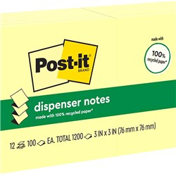 POST-IT R330-RP POP UP NOTES Refills 100% Recycled 76x76mm Pack of 12