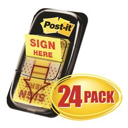 POST-IT 680-9-24CP FLAGS Cabinet Pack Sign Here 25x43mm Pack of 24