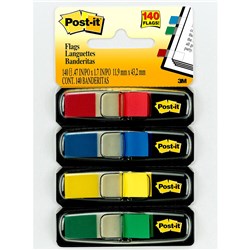 POST-IT 683-4 MINI FLAGS 9.9x43.7mm Red Blue Yellow Green Pack of 140 