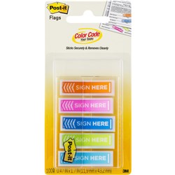 POST IT PRIORITIZATION FLAGS 684-SH-OPBLA Sign Here 24x43mm Pack of 100