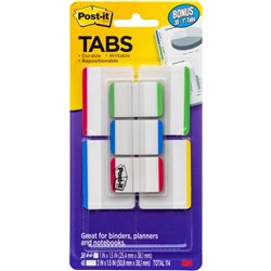 POST IT DURABLE INDEX TABS 686-VAD1 50mm, 25mm White & Colour Stripe Pack of 7