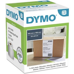 DYMO LW SHIPPING LABEL Suits 4XL 105X159mm 220/Roll Box of 220