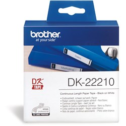 BROTHER DK-22210 LABEL ROLLS White Paper 29mmx30.48mt 