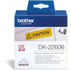 BROTHER DK-22606 LABEL ROLLS Yellow Film 62mmx15.24mt 