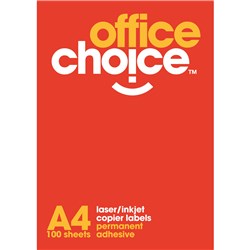 OFFICE CHOICE LASER LABELS Inkjet/Copier 14/Sht 99.1x38.1 Box of 100