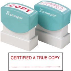 XSTAMPER -1 COLOUR -TITLES A-C 1541 Certified A True Copy Red 