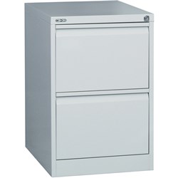 GO 2 DRAWER FILING CABINET H730mm x W460mm x D620mm Silver Grey