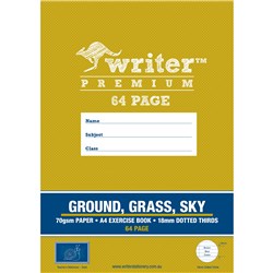 WRITER PREMIUM EXERCISE 18 mm BOOK A4 64pg Ground/Grass/Sky 