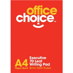 OFFICE CHOICE EXECUTIVE WRITING PAD A4 White 