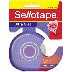 Sellotape Ultra Clear Tape 18mmx25m With Dispenser Clear 
